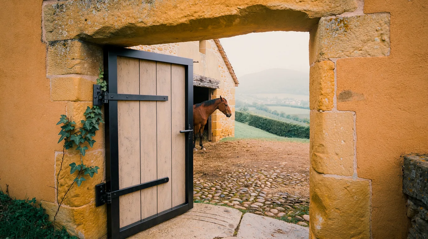 Entrée, Écurie de Balmon, centre équestre à Villeneuve